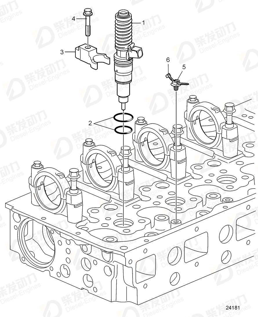 VOLVO Unit injector, exch 3801562 Drawing VOLVO Unit injector, exch 3801562 Drawing
